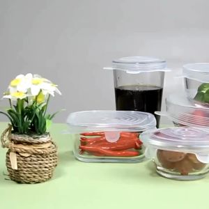 Bộ 6 Nắp Đậy Thực Phẩm Silicon - Màng Bọc Thực Phẩm Silicon Che Thức Ăn Hoa Quả