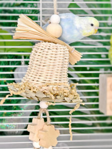 Natural Vine Weaving Parrot Toy Palm Leaf Bite Chewable Brushing Tongue Small Sun String Pet Bird Feeding Supplies Wooden Toys