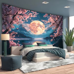 VIKAMA Natural Nightscape Fantasy Background Wall Tapestry Living Room Bedroom Office Home Decor Wall Hanging