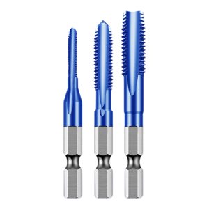 Blue Nanomaterial High-speed Steel Hex Shank Machine Tap Drill Bit