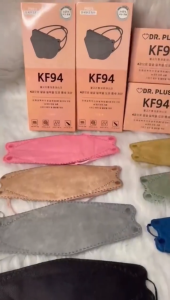 KF94 EARLOOP HIJAB 4 LAYERS KOREAN MASK BLACK DOUBLE MELVON TEBAL NUDE FULL COLOUR PINK MATCHA 10PCS BUNDLE PACK