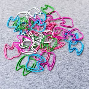 15/25Pcs 5 Colors Tooth Shaped Metal Paper Clips Office Document Sorting Organizing Supplies Cute Design Gifts