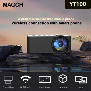 Magch โปรเจ็คเตอร์ YT100สำหรับบ้านมินิ1080P เครื่องฉายวิดีโอโปรเจ็คเตอร์ภาพยนตร์แบบพกพาลำโพง USB 3.5Mm AUX-Out/IR/USB/Tyพร้อมด้วยหน้าจอสำหรับโทรศัพท์แอนดรอยด์