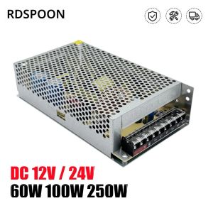 RDDSPON Switching Power Supply DC 12V 24V 60W 100W 250W AC To DC แรงดันไฟฟ้าแปลงหม้อแปลงไฟฟ้า Enclosed Switching Power Supplies