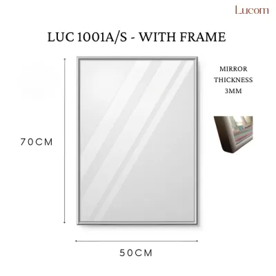 【SG ready stock】LUCOM Aluminium Bathroom Mirrors (High Quality Safety Film Toilet Mirror Wall Mirror Wall Mirror for Toilet)