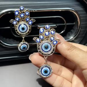 1 Món Đồ Trang Trí Kẹp Cửa Gió Ô Tô Hình Mắt Quỷ Màu Xanh Dương Phong Cách Art Deco Kèm Mặt Dây Chuyền Cho Cửa Gió Điều Hòa Nội Thất