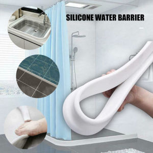 Partlimit Shower Door Dam Water Stopper Collapsible Shower Threshold Water Barrier Waterproof Strip for Bathroom Kitchen (height 5.0cmLength 0.5/1.2/1.5/1.8/2/2.5/3m)