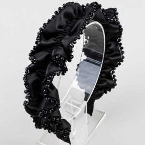 หมวกคล้องผมผ้าตาข่ายสไตล์ฝรั่งเศสหรูหรา เครื่องประดับผมสไตล์เกาหลีสีดำ หมวกคล้องผมขอบกว้างแบบอเนกประสงค์