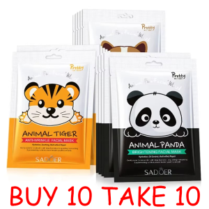 【10 plus 10】Face mask set face mask set lots of face mask panda mask animal collagen sodiumhyaluronate propyleneglycol better price