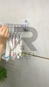 ROZEL Gantungan Jemuran Tempel Untuk Baju Pakaian Kaos Kaki 10 Klip Jepitan Hanger Tempel Dinding