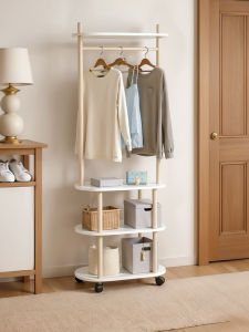 ตู้เสื้อผ้าแบบเคลื่อนที่หลายชั้นสำหรับใช้ในบ้าน จัดระเบียบเสื้อผ้า หมวก ห้องนอน ห้องนั่งเล่น ไม่มีกลิ่นไม้เนื้อแข็ง