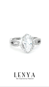 LENYA แหวน CZ Diamondlike เสริมบุคลิกและความมั่นใจ ขนาด 10x5 มิล ตัวเรือนเงินแท้925 ชุบทองคำขาว