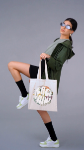 Tas Totebag Resleting Boho Floral Aesthetic Wanita Kekinian Lucu Kuliah Kerja Kanvas Tebal