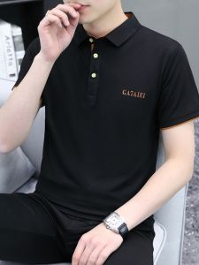 2024 New Mens Short Sleeve Polo Shirt Casual Summer Youth Versatile Printed Fashionable Casual Collared T-Shirt for Daily Wear