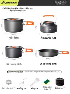 BSWOLF | Bộ Dụng Cụ Nấu Ăn Đi Dã Ngoại Dung Lượng Lớn