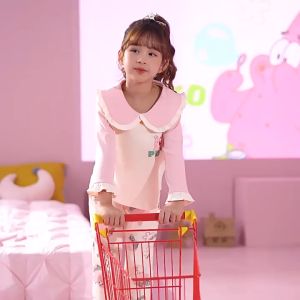 Bộ Đồ Ngủ Pijama Tay Dài In Họa Tiết Hoạt Hình Dễ Thương Cho Bé Gái