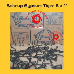 (100 pcs) Sekrup Gypsum 6x1 Tiger / Skrup Gipsum 2.5 cm