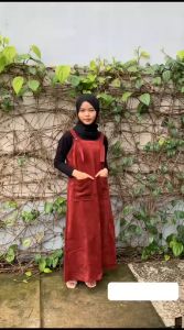 SABRINA FASHION - Kaira Overall Dress Wanita Korean Style Bahan Corduroy Jumpsuit Rok Kekinain COD