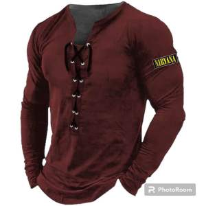 Allstar - Kaos Lengan Panjang V Neck Tali Logo Nirvana Distro / Kaos Cinta Palestina / Koas Perjuangan / Kaos Viral / Kaos Keren Terbaru / Kaos Pria V Neck / Kaos Viral Tiktok / Kaos Tren Terbaru / Kaos Jihad / Kaos Tren