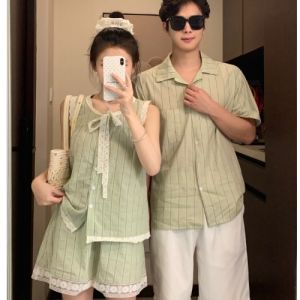 XILANDUO | Couples Summer Striped Sleeveless Beach Holiday Outfit