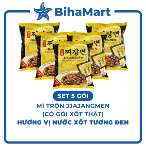 [SET 5 GÓI] - PALDO - Mì trộn xốt tương đen Jjajangmen nhập khẩu (có gói xốt thật) Mì tương đen nhập khẩu Jajangmen (200g/gói)