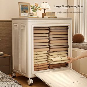 DIHUANTUO | Large Capacity Sliding Wheel Closet Organizer Flip Top Storage Box