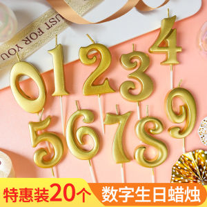 Golden Colorful Digital Birthday Candles Cake Decoration Tabletop Ornaments One Year Old Childrens Party Plugins