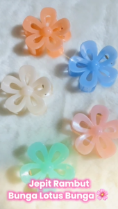 Yoibeauty - Jepit Rambut Bunga Lotus Hair Claw Jedai Bunga Viral Jelly Pastel Color Aksesoris Wanita Casual Korean Style