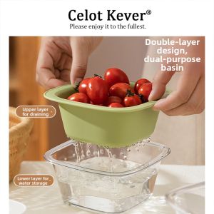 Two-layer Fruit Washing Colander