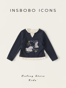 insbobo | Autumn New Style Color Block Long Sleeve Girls T-Shirt