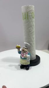 Cartoon Chef Paper Towel Holder Portable Roll Paper Holder with Creative Design for Kitchen Bathroom and Restroom