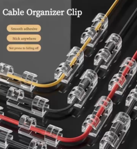 Cable Organizer Clip - 20pcs/pack Smooth Adhesive Wall & Desk Cord Holder Clips for Efficient Cable