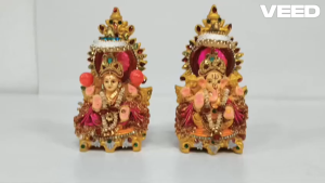 Handcrafted Lakshmi Ganesha Idol Set | Terracotta Clay God Idol for Pooja Diwali & Home Décor (Size – 14 cm | Set of 2)