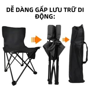 Ghế Gấp Di Động Ngoài Trời Có Túi Bảo Quản Nhẹ Chịu Lực Mạnh Vải Đi Xe Ô Tô Thoải Mái Cắm Trại Gear Cho Sử Dụng Trên Bãi Biển