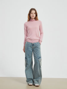 Petit Bari | Vintage Wash Loose Fit Cargo Jeans Women