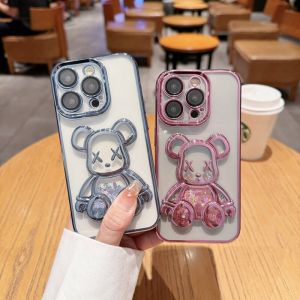 New Apple 13Promax Phone Case Stereoscopic Plating Silicone Mens Womens Transparent Silver Color Protective Cover for iPhone 12Pro