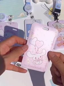 กรอบบัตรพร้อมสาย ลายการ์ตูน แนวตั้ง พลาสติก เฟรมการ์ด เฟ้อน บัตรพนักงาน K190-1