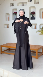 ชุดพร้อมผ้าคลุมชีฟอง เดรสออกงาน ชุดอิสลามผู้หญิง เดรสมุสลิม รุ่นแอนโทนเนีย เดรสเพื่อนเจ้าสาว ชุดใส่รายอ ชุดนิกะห์ Dressmuslim
