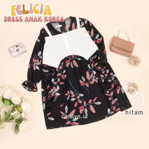 DRESS ANAK MODEL ROMPI LUCU FELICIA KEKINIAN MEWAH KOREAN STYLE