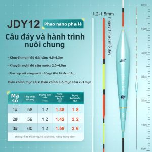 jiadiaoni | Bộ phao câu đuôi pha lê siêu nhạy dễ quan sát dùng cho nước nông và cá ăn nhẹ