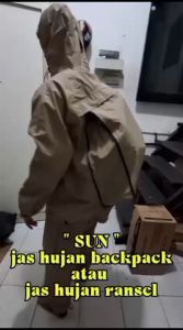 SUN Jas Hujan Backpack Jumbo Dewasa Pria Wanita Mantel Sun Original Raincoat Melindungi Ransel