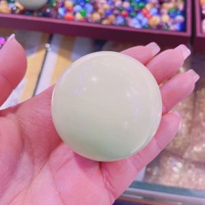 50mm Natural Luminous Stone  green Luminous Quartz Crystal Sphere Ball Glow In The Dark Stone With Base