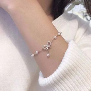 K-style Butterfly Pearl Girlfriends Adjustable Bracelet Female Ins Sweet All-Matching Bracelet Minimalist Online Influencer Refined Bracelet