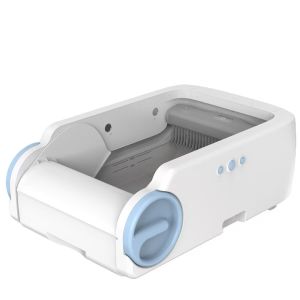 Pokpaw Upgrade Stainless Steel Automatic Cat Litter Box Self Cleaning for Large Cats Easy Access with Tuya APP