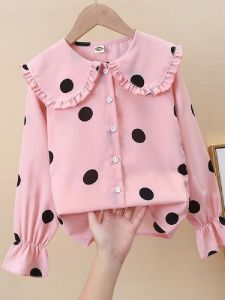 Girls Polka Dot Long Sleeve Shirt: A Stylish and Comfortable Choice for Spring, Autumn, and Summer