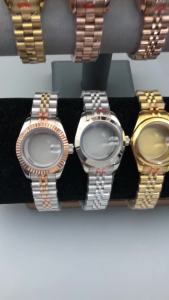 28MM Stainless Steel Slope Bezel Watch Case Sapphire Glass With 20.5MM Dial Hand For Ladies NH05 NH06 Watch Box Part Waterproof