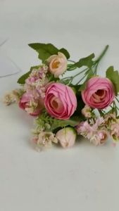 Bunga Peony Delphi Cabang 5 - Bunga Imitasi kain artificial untuk dekorasi kamar dekorasi wedding atau dekorasi pelaminan dekorasi rumah dan dekorasi cafe Import premium termurah artifisial palsu kain