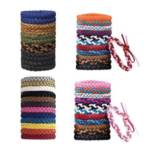 12Pcs Mosquito Repellent Bands Natural for Kids Adults Braid Wrist Bands for Running Picnics Camping Traveling Home Gardening