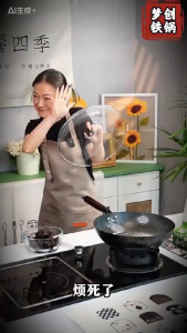🐻DAILY2U🐻 26cm Cast Iron Wok Pan with Non-Stick Deep-Frying Pan with Lid & Carbon Steel Flat Bottom Skillet for Gas & Induction Stove Healthy Kitchen Cookware Stir Fry & Deep Fry