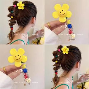 Sunflower Encounter Bubble Braid Phone Line Hair Ties Cute Braiding Hair Accessories Tail Comb Headwear Travel Beauty Supplies